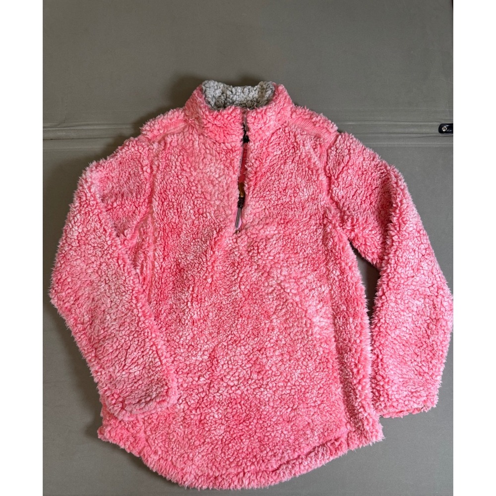 Simply Southern Pullover Kids Youth Large Pink Excellent Sherpa Fleece 1/4 Zip